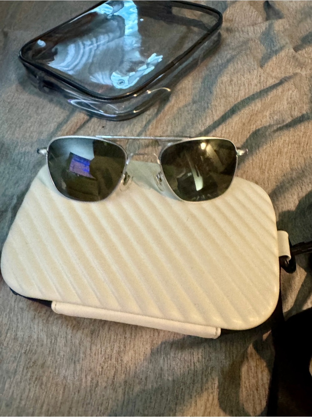Randolph Engineering Silver Aviator Sunglasses with Dark Lenses